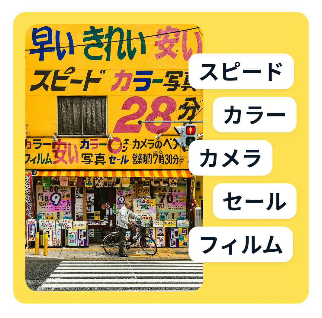 Japanese sign board with katakana words